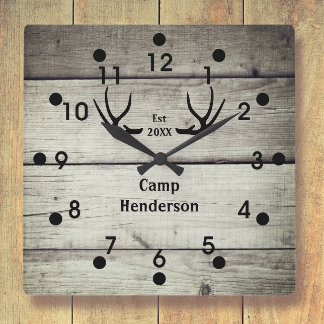 Rustic Deer Antlers Cabin Wall Clock (Creator Uploaded)