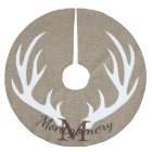 Rustic Deer Antlers Faux Burlap Family Name