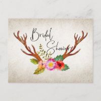 Rustic Deer Antlers Floral Bridal Shower