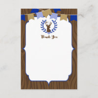 Rustic Deer Buck Baby Shower Thank You Card
