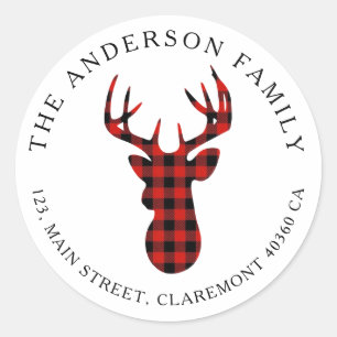 Rustic Deer Christmas return address label