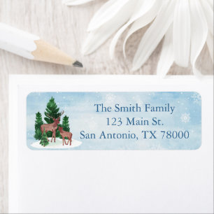 Rustic Deer Christmas Return Address Return Address Label