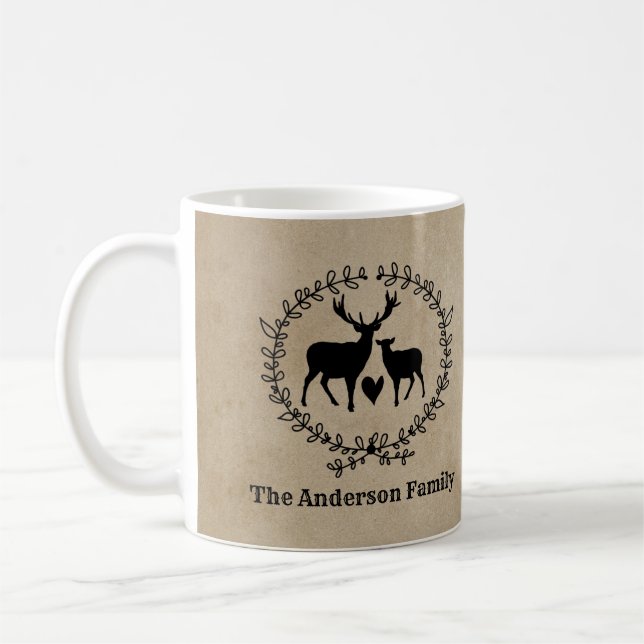 Rustic Deer Customised Coffee Mug (Left)