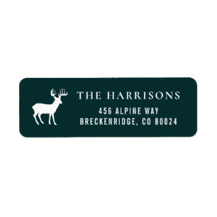Rustic Deer Green Return Address Label
