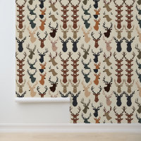Rustic Deer Head Pattern | Modern Woodland Animal