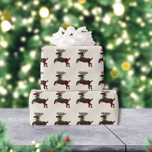 Rustic Deer Red Boho Pattern Wrapping Paper