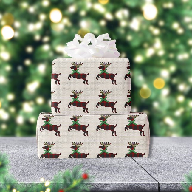 Rustic Deer Red Boho Pattern Wrapping Paper (Creator Uploaded)