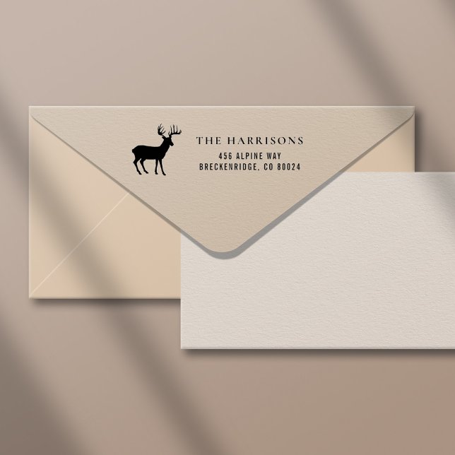 Rustic Deer Return Address Self-inking Stamp (Creator Uploaded)