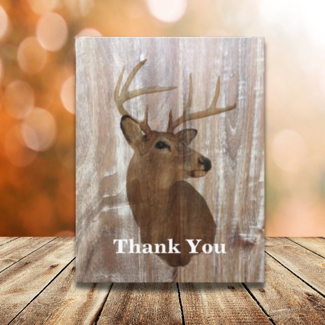 rustic deer the hunt is over wedding thank you card (rustic deer the hunt is over wedding thank you)