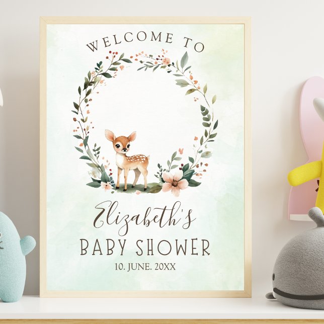 Rustic Deer-Themed Baby Shower Poster (Creator Uploaded)