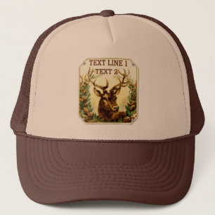 Rustic Deer with Pine Cones Personalised Trucker Hat