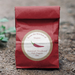 Rustic Dehydrated Chilli Peppers Label Sticker