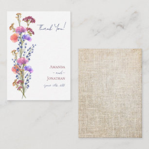 Rustic Delicate Acrylic Floral Wedding Thank You Card
