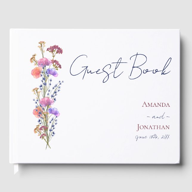 Rustic Delicate Acrylic Floral Wedding with Jute Guest Book (Front)