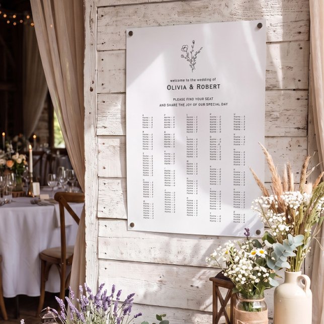 Rustic Delicate Alphabetical Wedding Sign (Creator Uploaded)