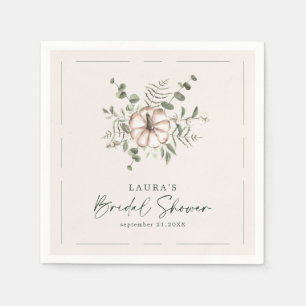 Rustic Delicate Pumpkin Fall Bridal Shower Napkin
