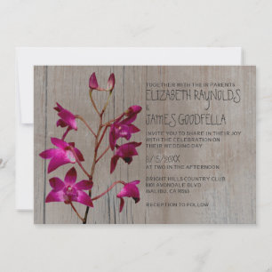 Rustic Dendrobium Orchid Wedding Invitations