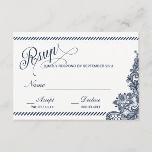 Rustic Denim and Lace RSVP Card