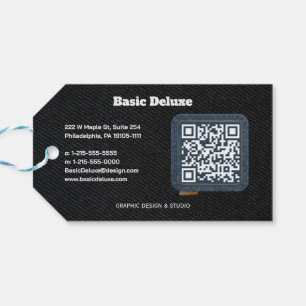 Rustic Denim Patch Business Card Dark Jean Gift Tags