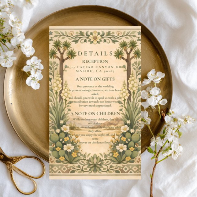 Rustic Desert Botanical Wedding Enclosure Card (Creator Uploaded)