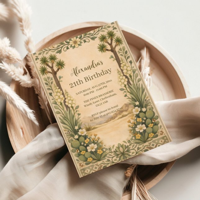 Rustic Desert Botanicals Birthday Invitation (Creator Uploaded)