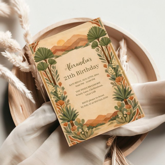 Rustic Desert Florals Birthday Invitation (Creator Uploaded)