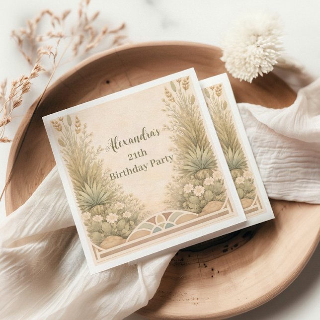 Rustic Desert Meadow Birthday Napkin (Creator Uploaded)