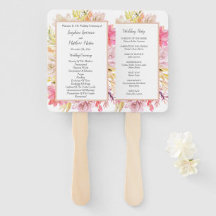 Rustic Desert Succulents Wedding Ceremony Programs Hand Fan
