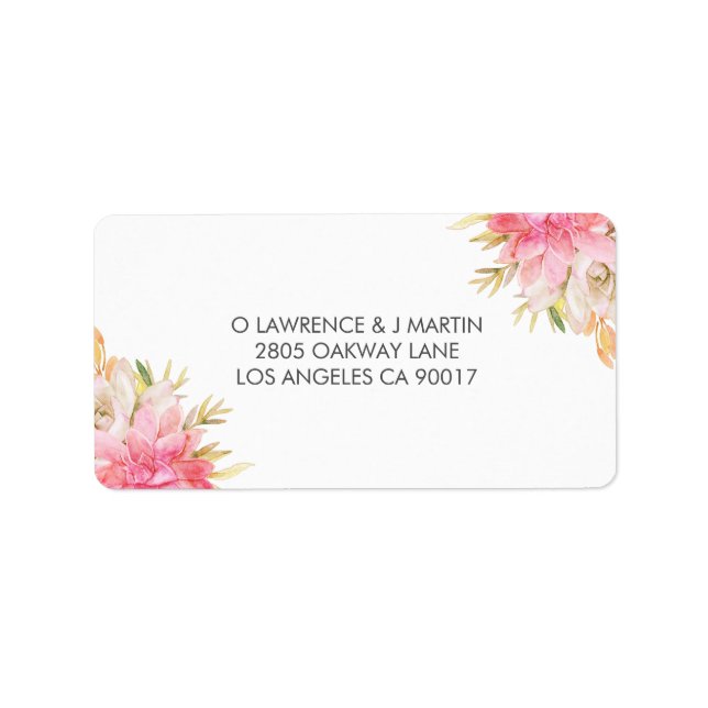 Rustic Desert Watercolor Succulents Label (Front)