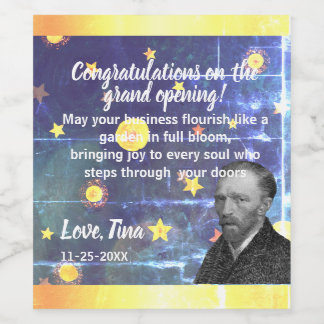 Rustic Design VAN GOCH Worn Gray and Blue Shades f Wine Label