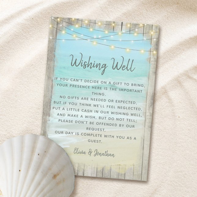 Rustic Destination Beach Wedding Wishing Well Enclosure Card (Creator Uploaded)