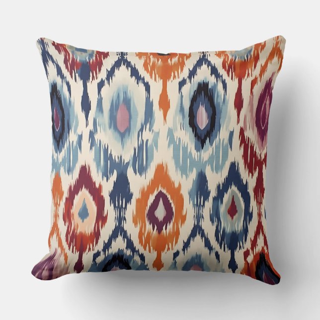 Rustic Diamond Ikat Pattern Cushion (Front)