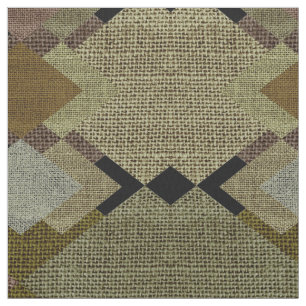 Rustic Diamonds Green & Brown Patterned Fabric