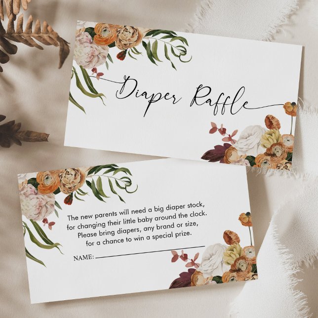 Rustic Diaper Raffle Baby Shower Enclosure Card (Creator Uploaded)