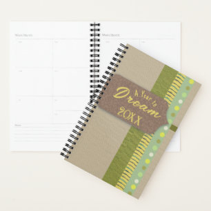 Rustic Digital Scrapbook Dream Green Tan Brown  Planner