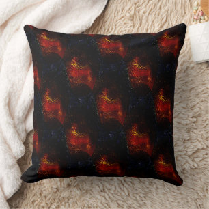 Rustic digitaly red texture with darkest curves cushion