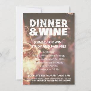 Rustic Dinner and Wine Photo Flyer Invitation