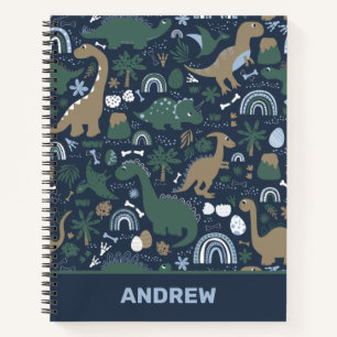 Rustic Dinosaur Forest Prehistoric Personalised Notebook