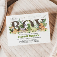Rustic Dinosaur Prehistoric Forest Boy Baby Shower