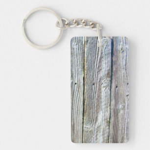 Rustic distressed barn wood key ring