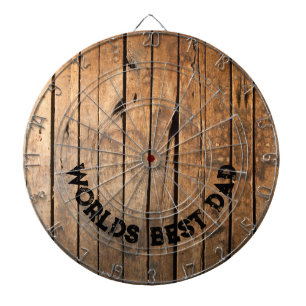 Rustic distressed dark outdoors Barn Wood pattern Dartboard