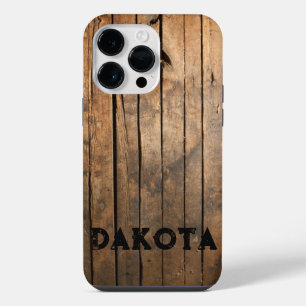 Rustic distressed dark outdoors Barn Wood pattern iPhone 14 Pro Max Case