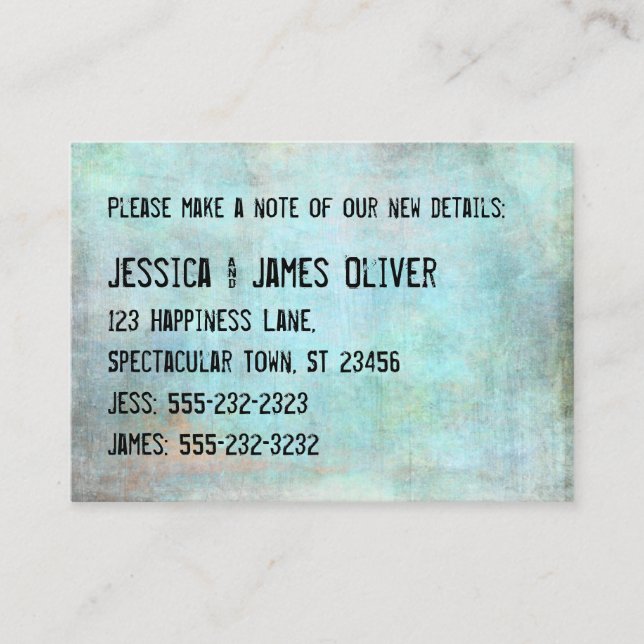 Rustic Distressed Grunge We've Moved Handout Card (Front)