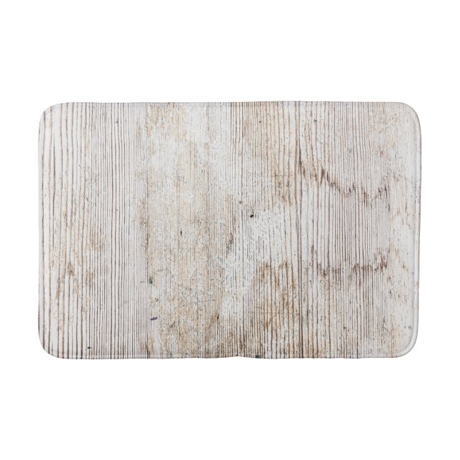 Rustic Distressed Natural Wood    Bath Mat (Front)