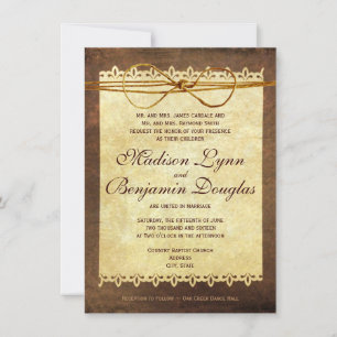 Rustic Distressed Vintage Paper Wedding Invitation
