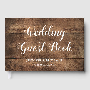 Rustic Distressed Wood Wedding Guest Book