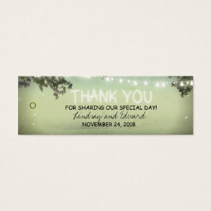 Rustic DIY Wedding Favour Tag With String Lights
