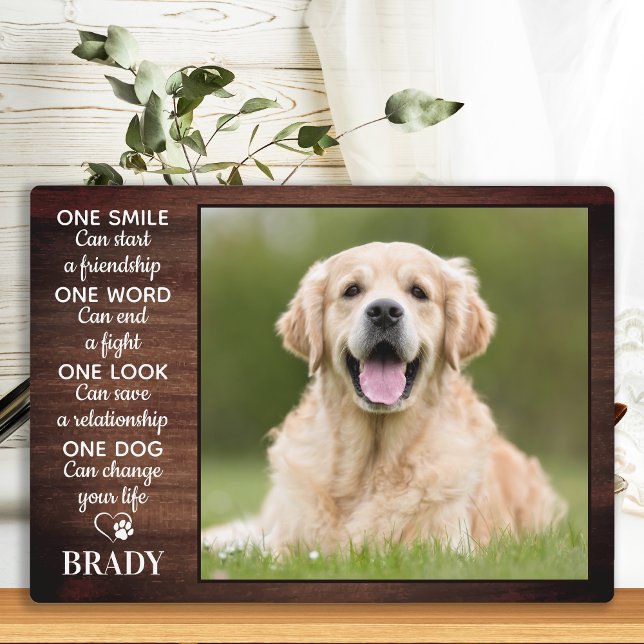 Rustic Dog Lover Quote Keepsake Dog Photo Plaque (Creator Uploaded)