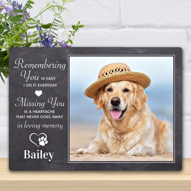 Rustic Dog Memorial Custom Photo Pet Loss Sympathy Plaque (Creator Uploaded)