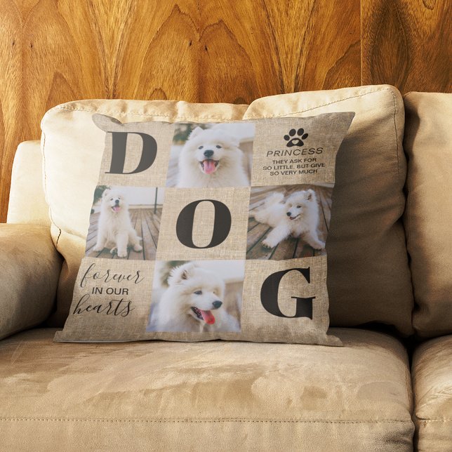 Rustic Dog Memorial Photo Cushion (Creator Uploaded)